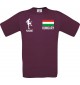 Männer-Shirt Fussballshirt Hungary Ungarn mit Ihrem Wunschnamen bedruckt, burgundy, L