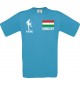 Männer-Shirt Fussballshirt Hungary Ungarn mit Ihrem Wunschnamen bedruckt, türkis, L