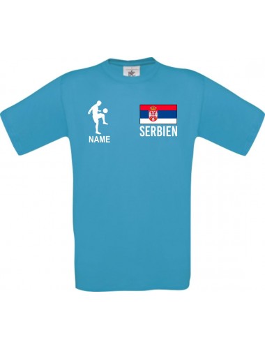 Kinder-Shirt Fussballshirt Serbien mit Ihrem Wunschnamen bedruckt, atoll, 104