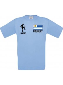 Männer-Shirt Fussballshirt Uruguay mit Ihrem Wunschnamen bedruckt