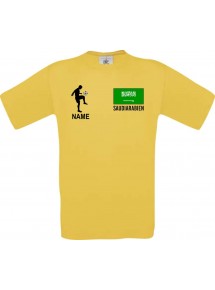 Kinder-Shirt Fussballshirt Saudiarabien mit Ihrem Wunschnamen bedruckt, gelb, 104