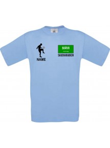 Kinder-Shirt Fussballshirt Saudiarabien mit Ihrem Wunschnamen bedruckt, hellblau, 104
