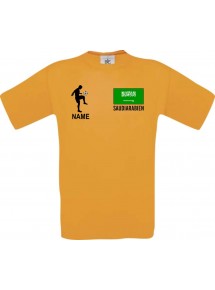 Kinder-Shirt Fussballshirt Saudiarabien mit Ihrem Wunschnamen bedruckt, orange, 104