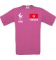 Männer-Shirt Fussballshirt Tunesien mit Ihrem Wunschnamen bedruckt, pink, L