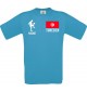 Männer-Shirt Fussballshirt Tunesien mit Ihrem Wunschnamen bedruckt, türkis, L