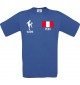 Kinder-Shirt Fussballshirt Peru mit Ihrem Wunschnamen bedruckt, royalblau, 104