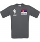 Männer-Shirt Fussballshirt Serbien mit Ihrem Wunschnamen bedruckt, grau, L