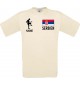 Männer-Shirt Fussballshirt Serbien mit Ihrem Wunschnamen bedruckt, natur, L