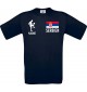 Männer-Shirt Fussballshirt Serbien mit Ihrem Wunschnamen bedruckt, navy, L