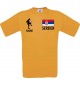 Männer-Shirt Fussballshirt Serbien mit Ihrem Wunschnamen bedruckt, orange, L