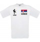 Männer-Shirt Fussballshirt Serbien mit Ihrem Wunschnamen bedruckt, weiss, L