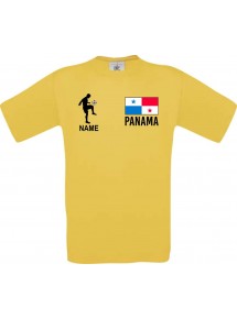 Kinder-Shirt Fussballshirt Panama mit Ihrem Wunschnamen bedruckt, gelb, 104