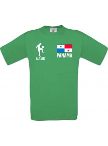 Kinder-Shirt Fussballshirt Panama mit Ihrem Wunschnamen bedruckt, kellygreen, 104