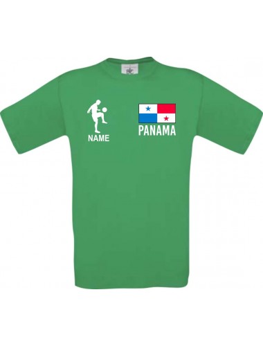 Kinder-Shirt Fussballshirt Panama mit Ihrem Wunschnamen bedruckt, kellygreen, 104