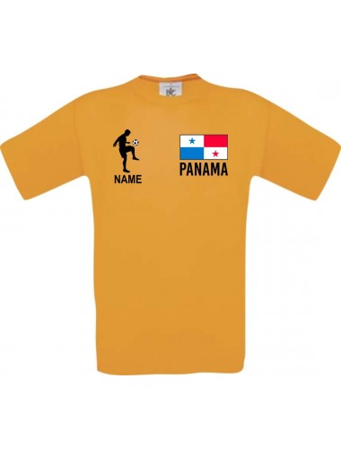 Kinder-Shirt Fussballshirt Panama mit Ihrem Wunschnamen bedruckt, orange, 104