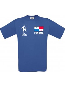 Kinder-Shirt Fussballshirt Panama mit Ihrem Wunschnamen bedruckt, royalblau, 104