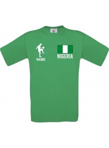 Kinder-Shirt Fussballshirt Nigeria mit Ihrem Wunschnamen bedruckt, kellygreen, 104