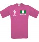 Kinder-Shirt Fussballshirt Nigeria mit Ihrem Wunschnamen bedruckt, pink, 104