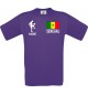 Männer-Shirt Fussballshirt Senegal mit Ihrem Wunschnamen bedruckt, lila, L
