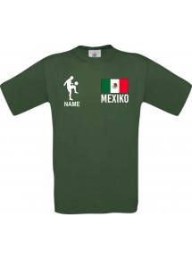 Kinder-Shirt Fussballshirt Mexiko mit Ihrem Wunschnamen bedruckt, dunkelgruen, 104