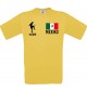 Kinder-Shirt Fussballshirt Mexiko mit Ihrem Wunschnamen bedruckt, gelb, 104