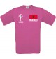 Kinder-Shirt Fussballshirt Marokko mit Ihrem Wunschnamen bedruckt, pink, 104