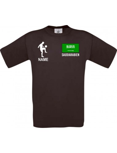 Männer-Shirt Fussballshirt Saudiarabien mit Ihrem Wunschnamen bedruckt, braun, L