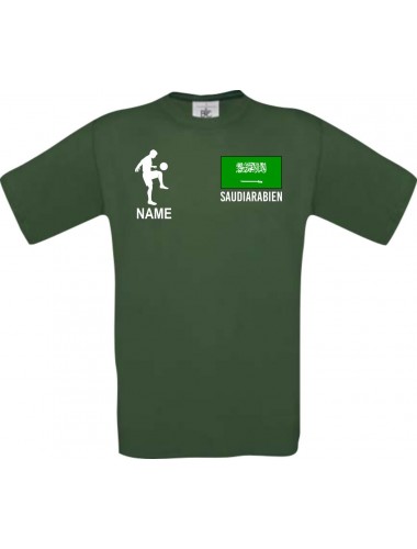Männer-Shirt Fussballshirt Saudiarabien mit Ihrem Wunschnamen bedruckt, grün, L