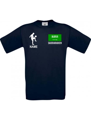 Männer-Shirt Fussballshirt Saudiarabien mit Ihrem Wunschnamen bedruckt, navy, L