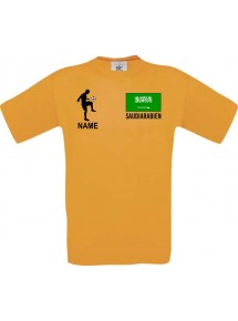 Männer-Shirt Fussballshirt Saudiarabien mit Ihrem Wunschnamen bedruckt, orange, L