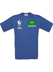Männer-Shirt Fussballshirt Saudiarabien mit Ihrem Wunschnamen bedruckt, royal, L