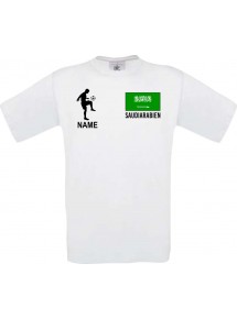 Männer-Shirt Fussballshirt Saudiarabien mit Ihrem Wunschnamen bedruckt, weiss, L