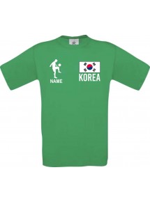 Kinder-Shirt Fussballshirt Korea mit Ihrem Wunschnamen bedruckt, kellygreen, 104