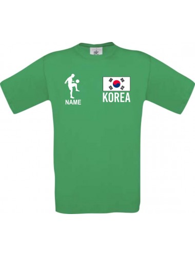 Kinder-Shirt Fussballshirt Korea mit Ihrem Wunschnamen bedruckt, kellygreen, 104