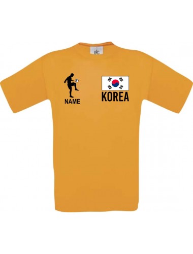 Kinder-Shirt Fussballshirt Korea mit Ihrem Wunschnamen bedruckt, orange, 104