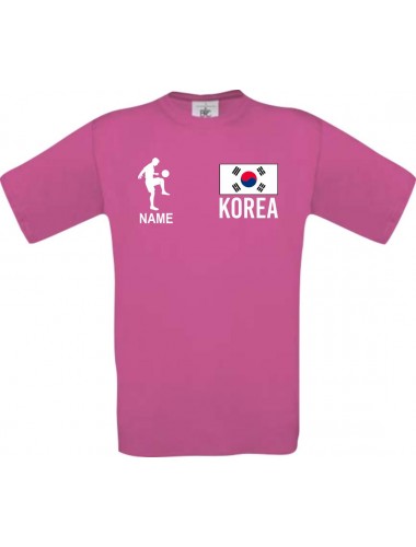 Kinder-Shirt Fussballshirt Korea mit Ihrem Wunschnamen bedruckt, pink, 104