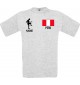 Männer-Shirt Fussballshirt Peru mit Ihrem Wunschnamen bedruckt, ash, L