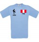Männer-Shirt Fussballshirt Peru mit Ihrem Wunschnamen bedruckt, hellblau, L