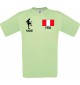 Männer-Shirt Fussballshirt Peru mit Ihrem Wunschnamen bedruckt, mint, L