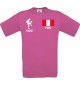 Männer-Shirt Fussballshirt Peru mit Ihrem Wunschnamen bedruckt, pink, L