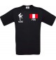 Männer-Shirt Fussballshirt Peru mit Ihrem Wunschnamen bedruckt, schwarz, L