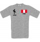 Männer-Shirt Fussballshirt Peru mit Ihrem Wunschnamen bedruckt, sportsgrey, L