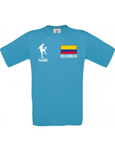 Kinder-Shirt Fussballshirt Kolumbien mit Ihrem Wunschnamen bedruckt, atoll, 104