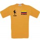 Kinder-Shirt Fussballshirt Kolumbien mit Ihrem Wunschnamen bedruckt, orange, 104