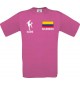 Kinder-Shirt Fussballshirt Kolumbien mit Ihrem Wunschnamen bedruckt, pink, 104