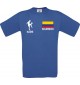 Kinder-Shirt Fussballshirt Kolumbien mit Ihrem Wunschnamen bedruckt, royalblau, 104