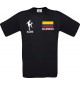 Kinder-Shirt Fussballshirt Kolumbien mit Ihrem Wunschnamen bedruckt, schwarz, 104