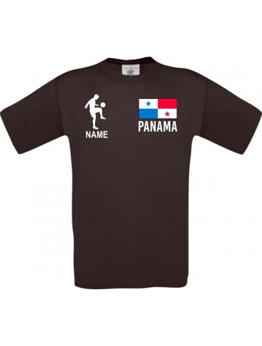 Männer-Shirt Fussballshirt Panama mit Ihrem Wunschnamen bedruckt, braun, L