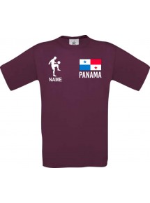 Männer-Shirt Fussballshirt Panama mit Ihrem Wunschnamen bedruckt, burgundy, L