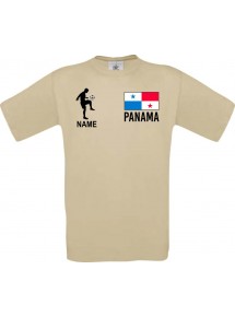 Männer-Shirt Fussballshirt Panama mit Ihrem Wunschnamen bedruckt, khaki, L